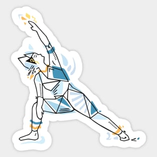 Yoga geometric asanas - side angle pose Sticker